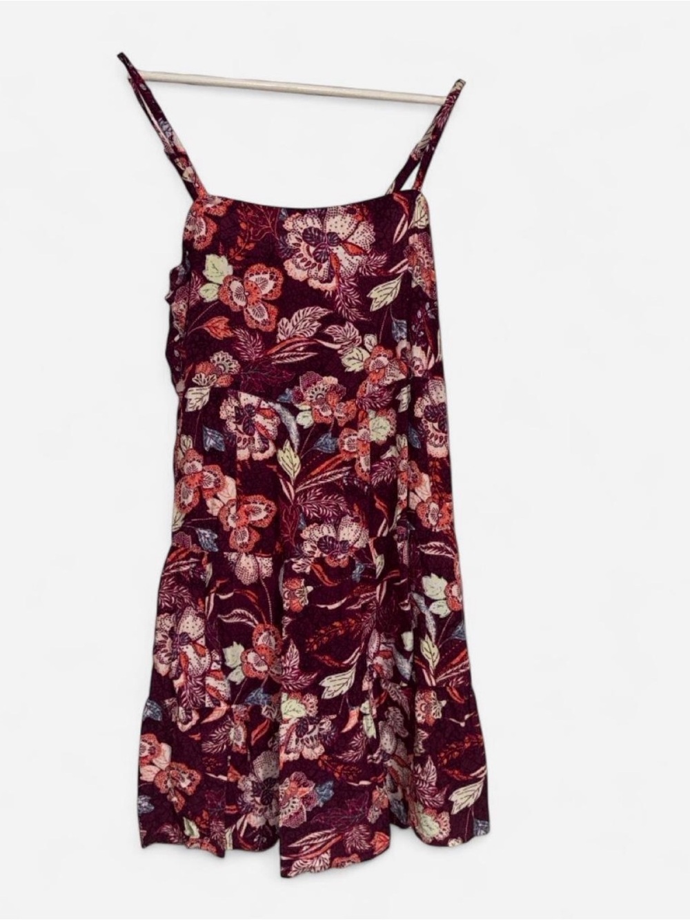 Old Navy Burgundy Floral Spaghetti-Strap Mini Dress